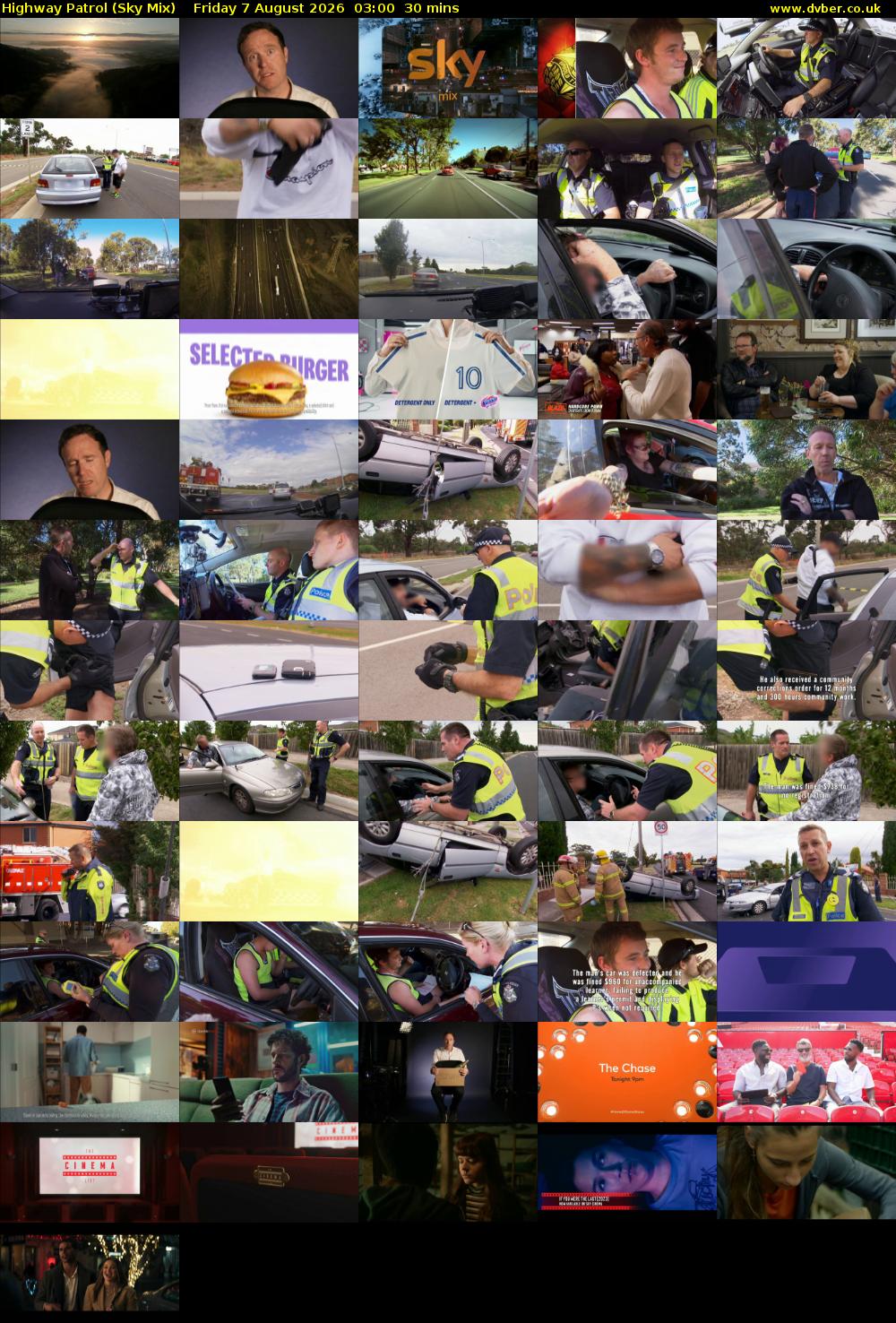 Highway Patrol (Sky Mix) Friday 7 August 2026 03:00 - 03:30