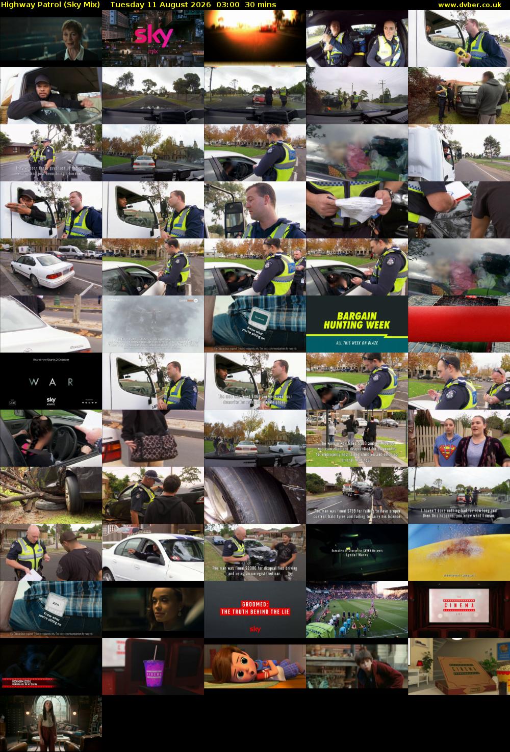 Highway Patrol (Sky Mix) Tuesday 11 August 2026 03:00 - 03:30
