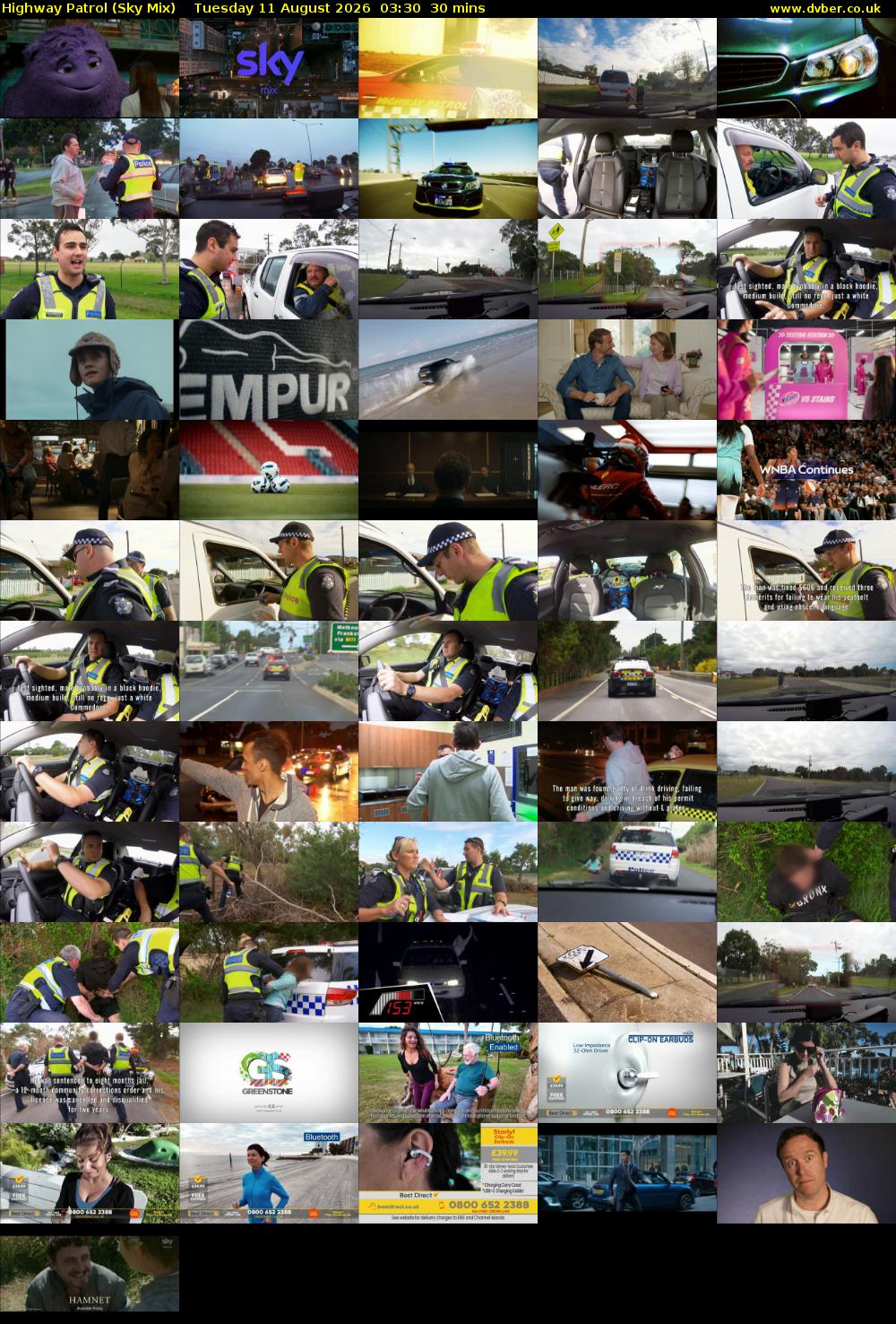 Highway Patrol (Sky Mix) Tuesday 11 August 2026 03:30 - 04:00