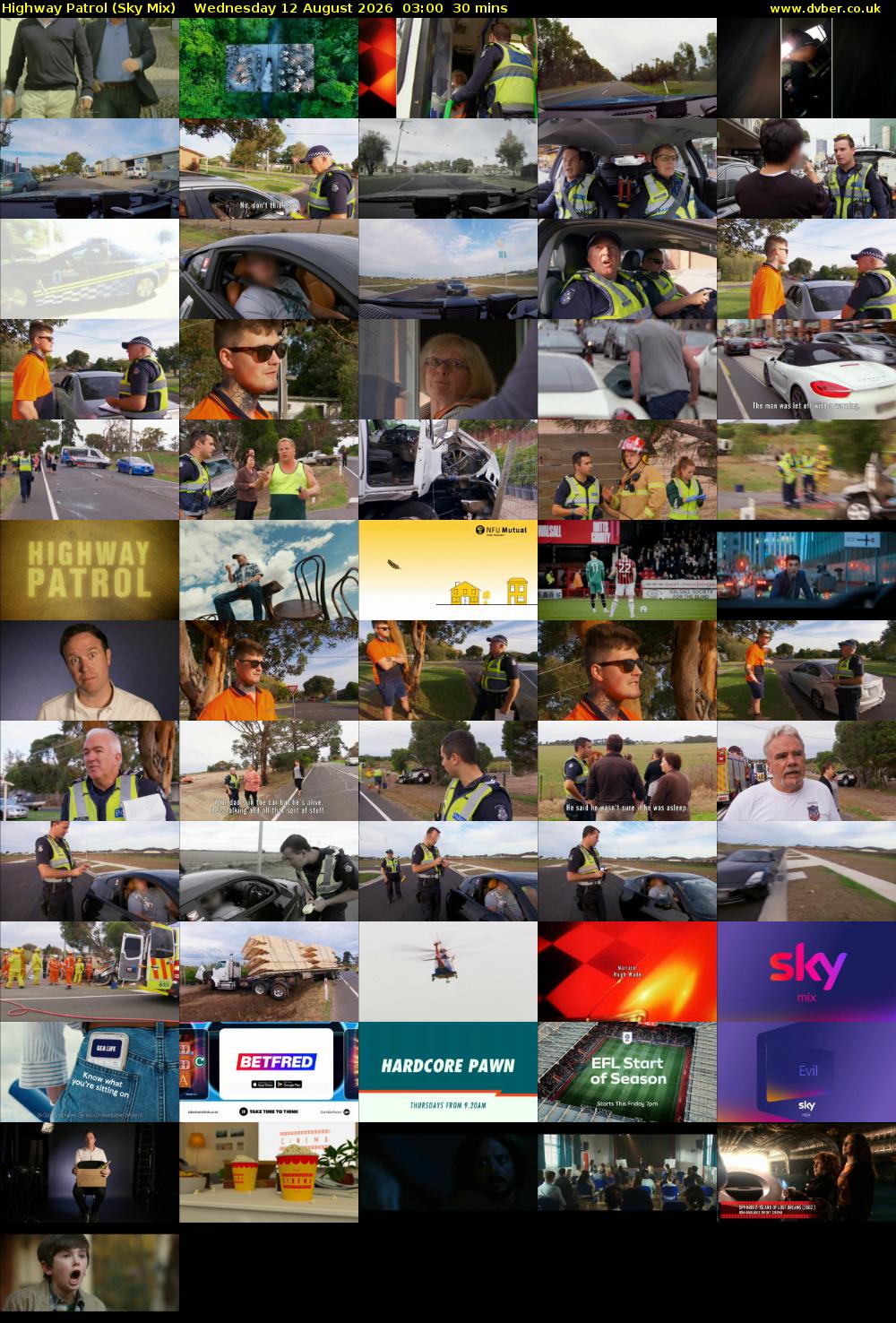Highway Patrol (Sky Mix) Wednesday 12 August 2026 03:00 - 03:30