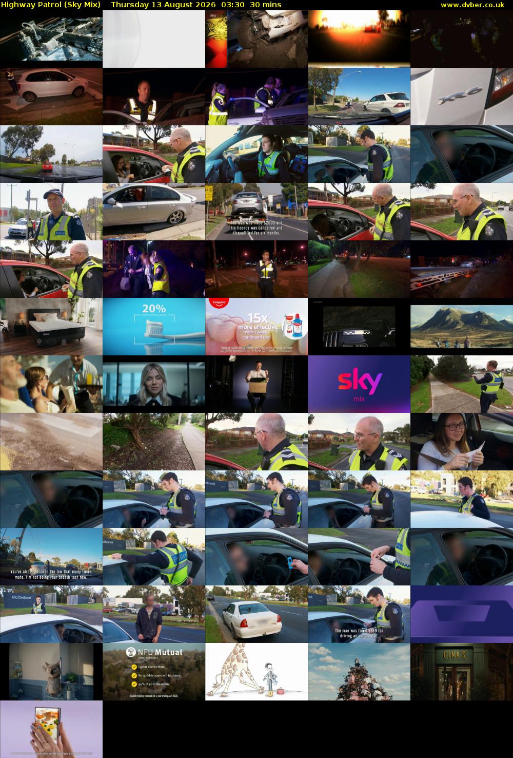 Highway Patrol (Sky Mix) Thursday 13 August 2026 03:30 - 04:00