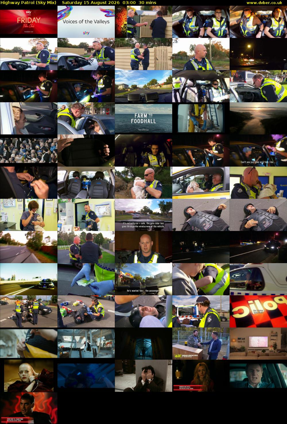 Highway Patrol (Sky Mix) Saturday 15 August 2026 03:00 - 03:30