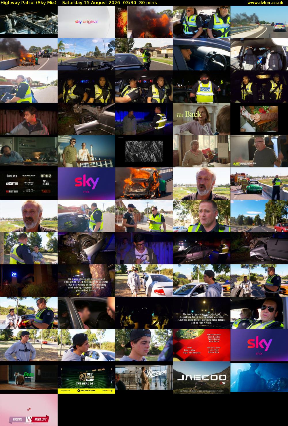Highway Patrol (Sky Mix) Saturday 15 August 2026 03:30 - 04:00
