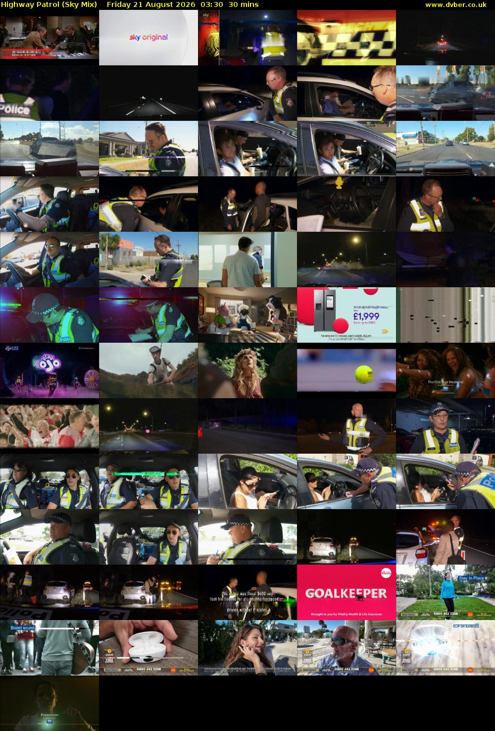 Highway Patrol (Sky Mix) Friday 21 August 2026 03:30 - 04:00