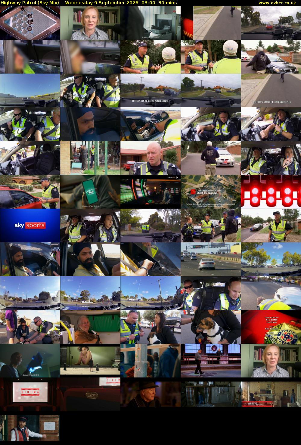 Highway Patrol (Sky Mix) Wednesday 9 September 2026 03:00 - 03:30