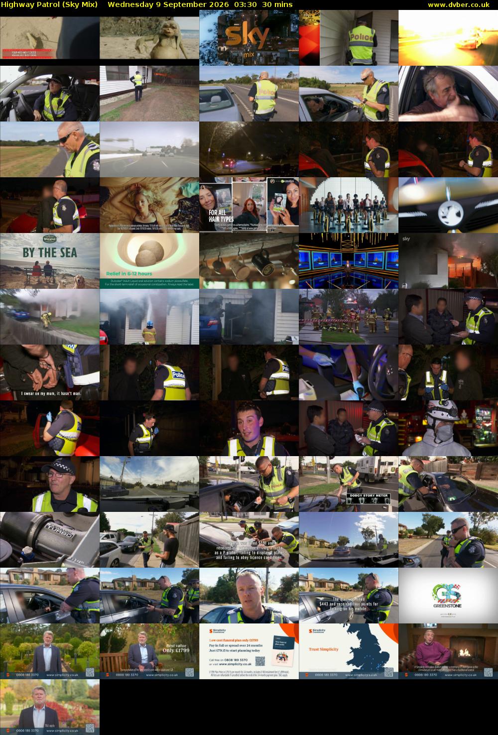 Highway Patrol (Sky Mix) Wednesday 9 September 2026 03:30 - 04:00