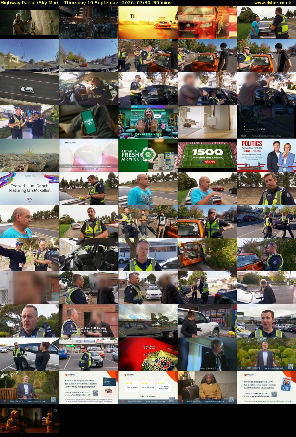 Highway Patrol (Sky Mix) Thursday 10 September 2026 03:30 - 04:00