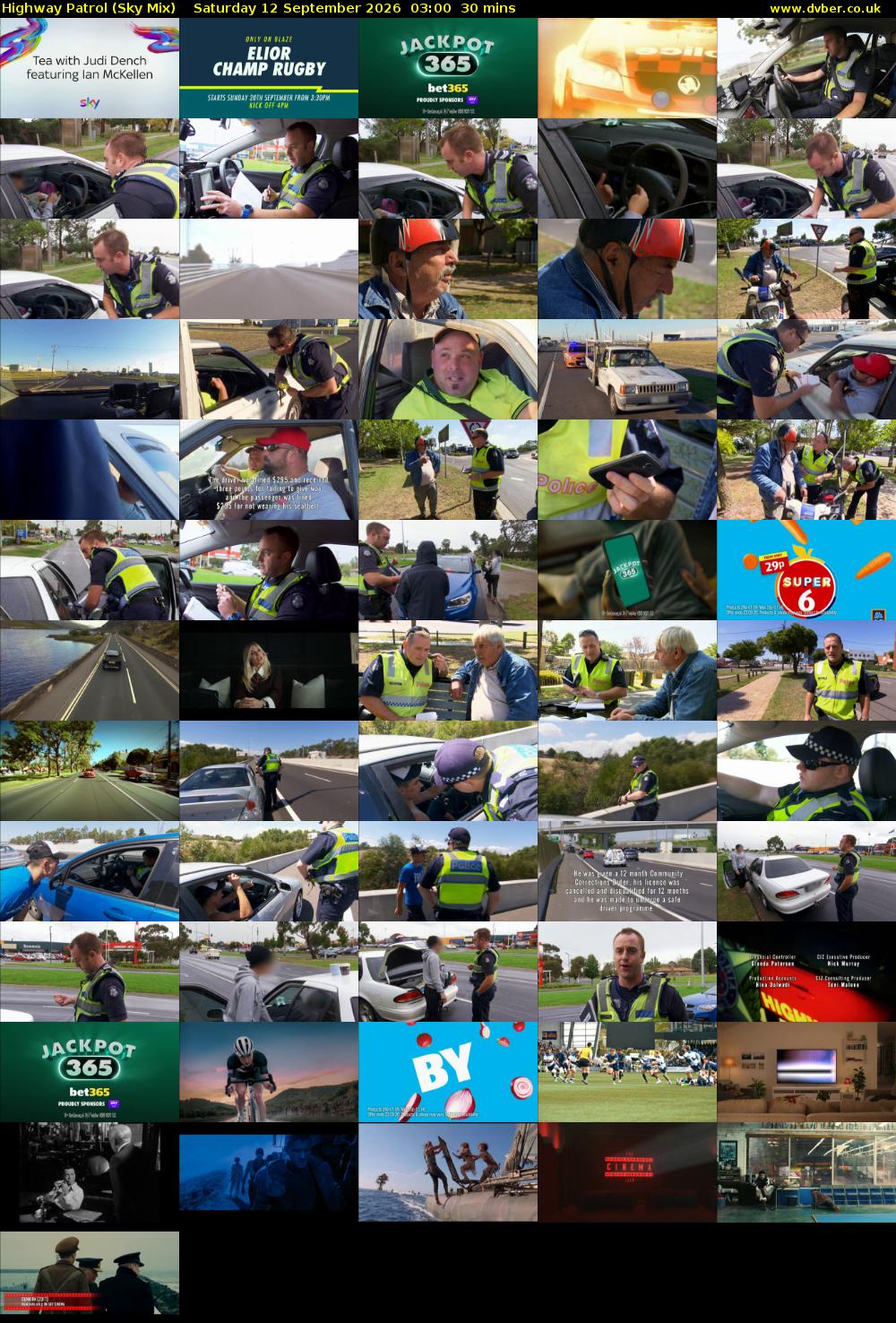 Highway Patrol (Sky Mix) Saturday 12 September 2026 03:00 - 03:30
