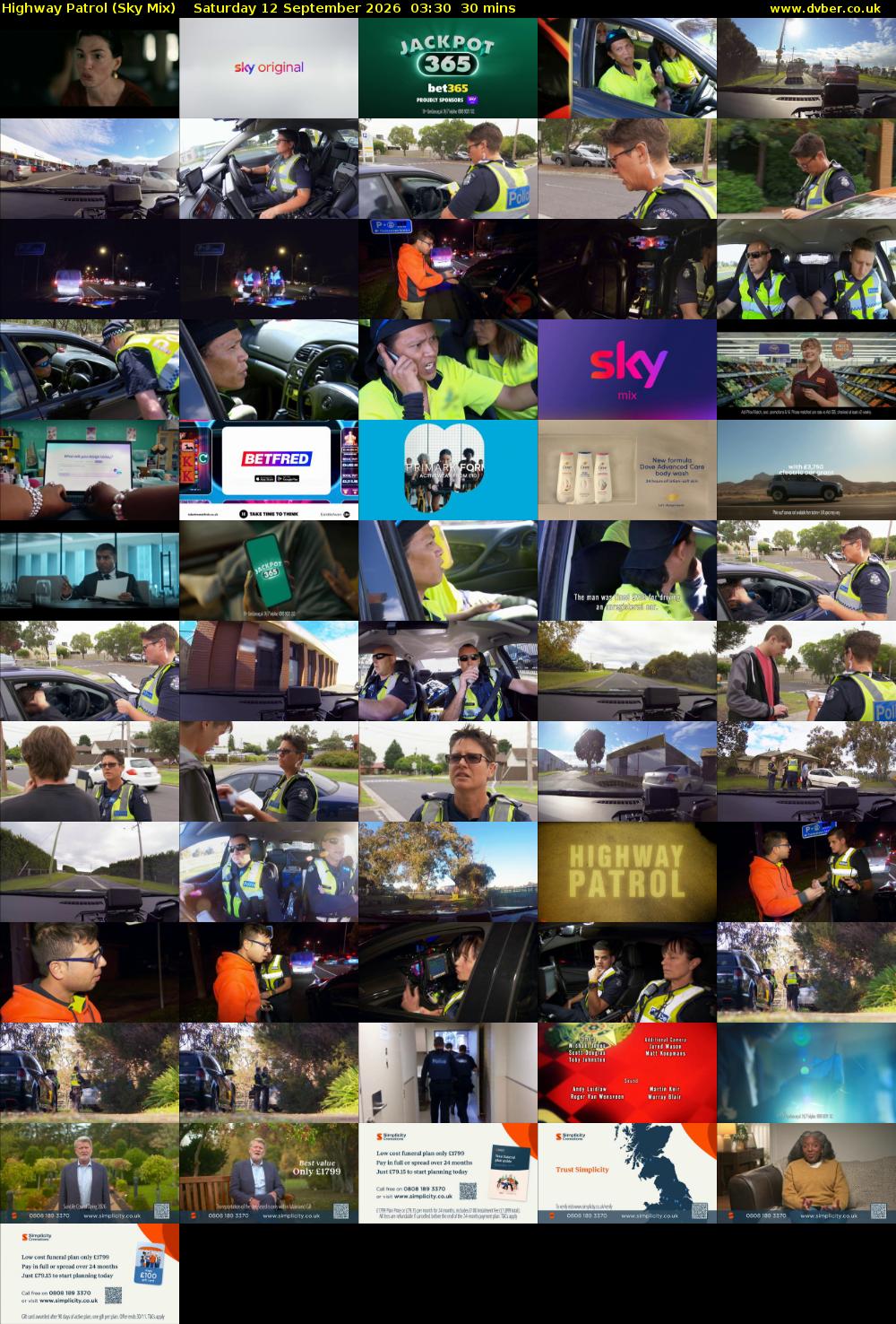 Highway Patrol (Sky Mix) Saturday 12 September 2026 03:30 - 04:00