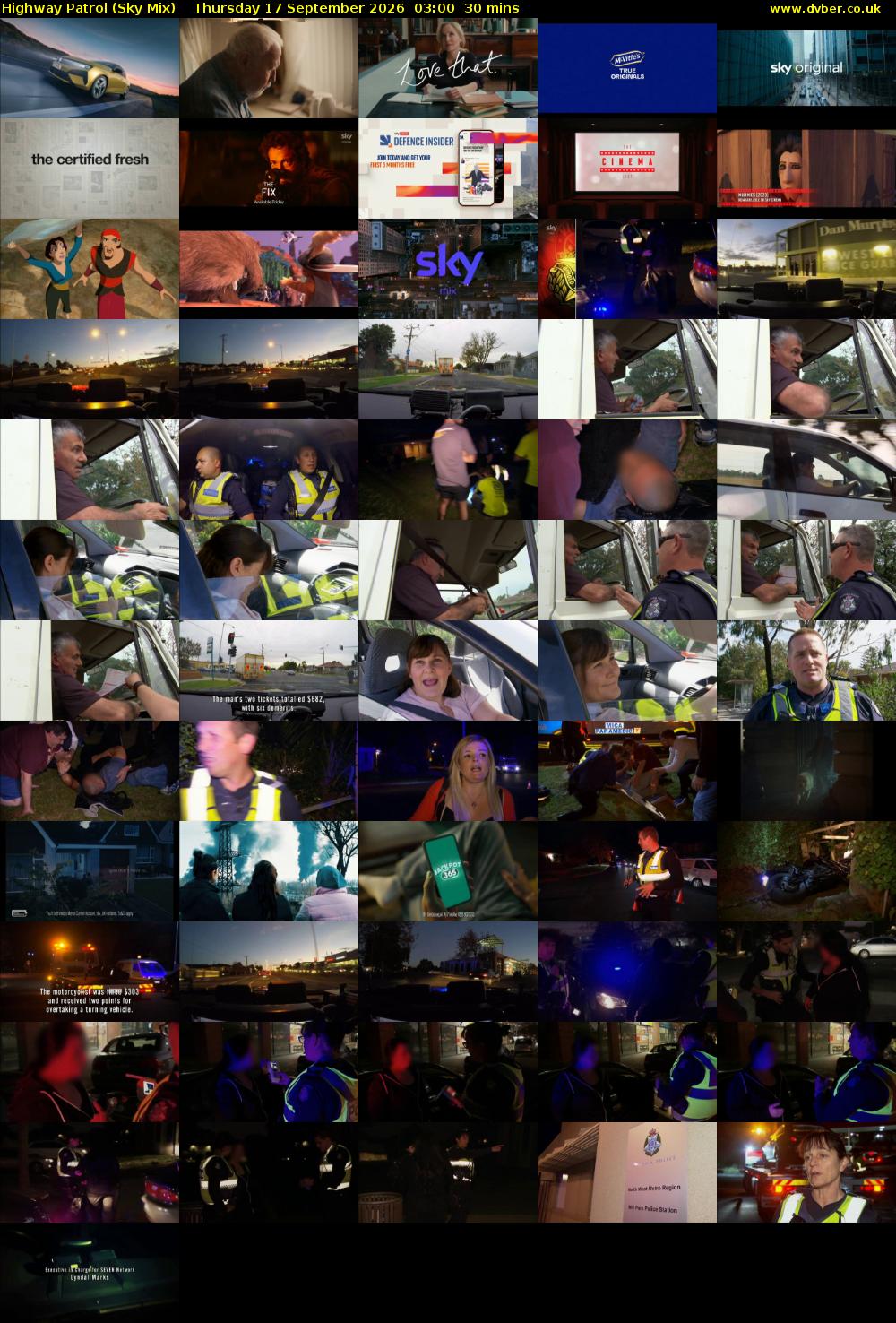 Highway Patrol (Sky Mix) Thursday 17 September 2026 03:00 - 03:30