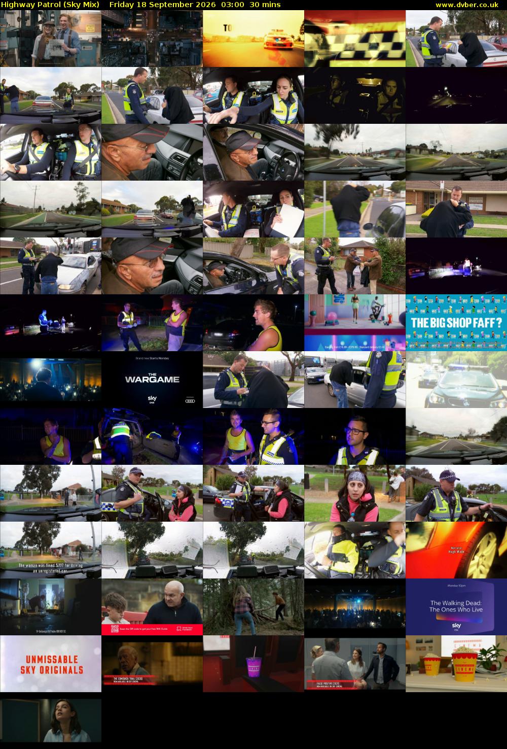 Highway Patrol (Sky Mix) Friday 18 September 2026 03:00 - 03:30