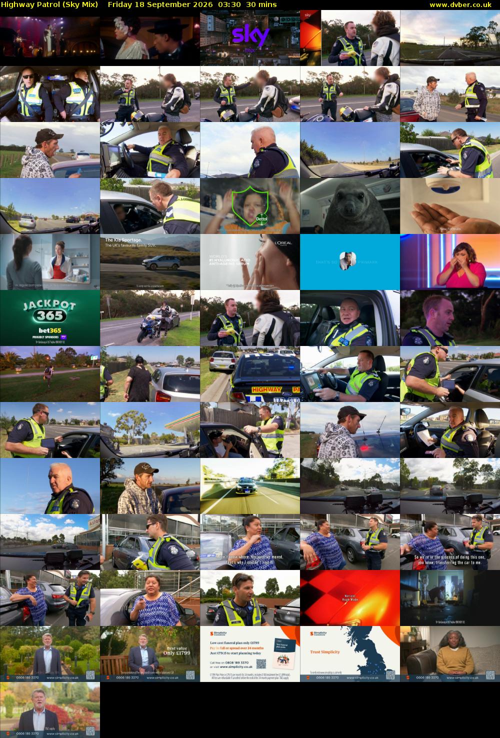 Highway Patrol (Sky Mix) Friday 18 September 2026 03:30 - 04:00