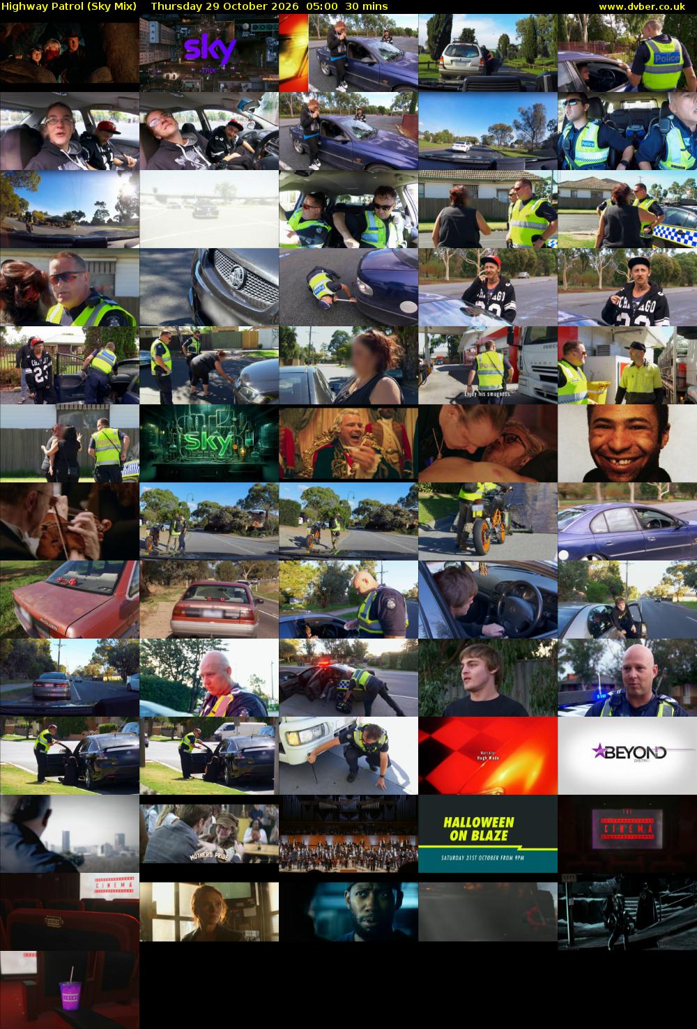 Highway Patrol (Sky Mix) Thursday 29 October 2026 05:00 - 05:30