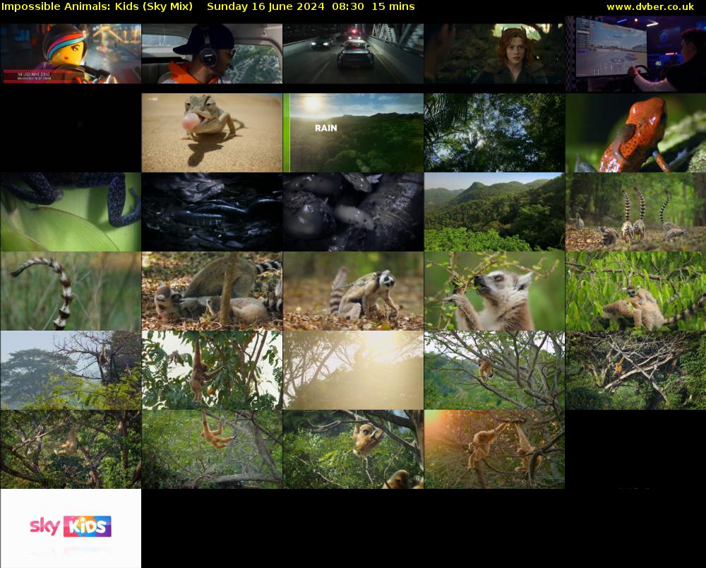 Impossible Animals: Kids (Sky Mix) Sunday 16 June 2024 08:30 - 08:45