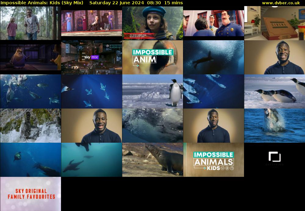 Impossible Animals: Kids (Sky Mix) Saturday 22 June 2024 08:30 - 08:45