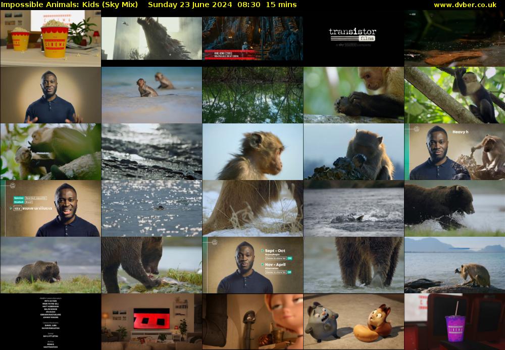 Impossible Animals: Kids (Sky Mix) Sunday 23 June 2024 08:30 - 08:45