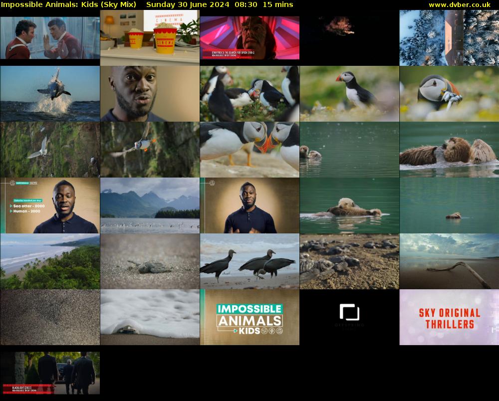 Impossible Animals: Kids (Sky Mix) Sunday 30 June 2024 08:30 - 08:45