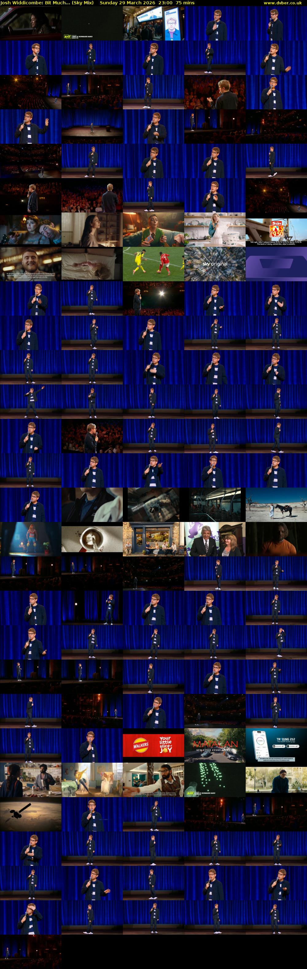 Josh Widdicombe: Bit Much... (Sky Mix) Sunday 29 March 2026 23:00 - 00:15