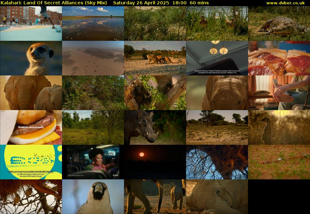 Kalahari: Land Of Secret Alliances (Sky Mix) Saturday 26 April 2025 18:00 - 19:00