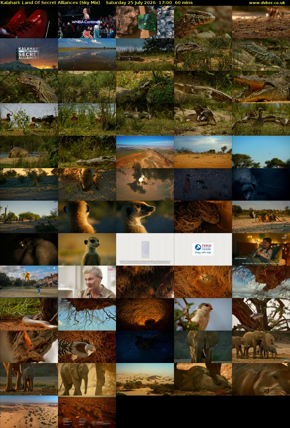 Kalahari: Land Of Secret Alliances (Sky Mix) Saturday 25 July 2026 17:00 - 18:00