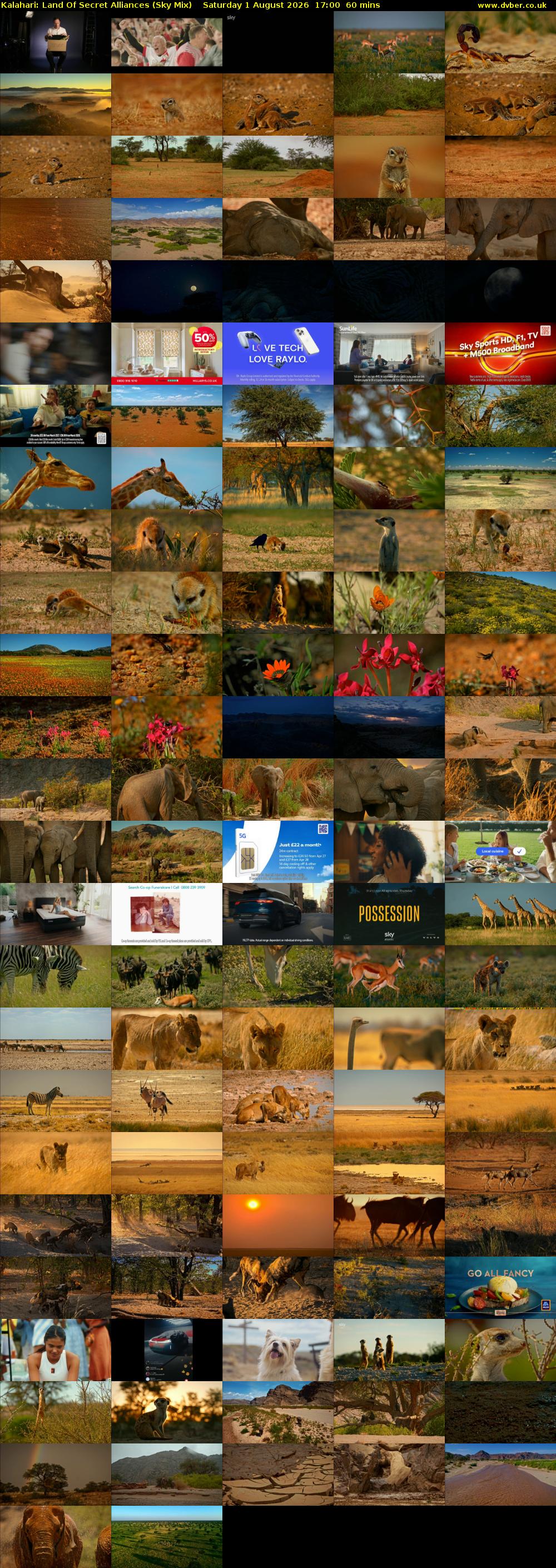Kalahari: Land Of Secret Alliances (Sky Mix) Saturday 1 August 2026 17:00 - 18:00