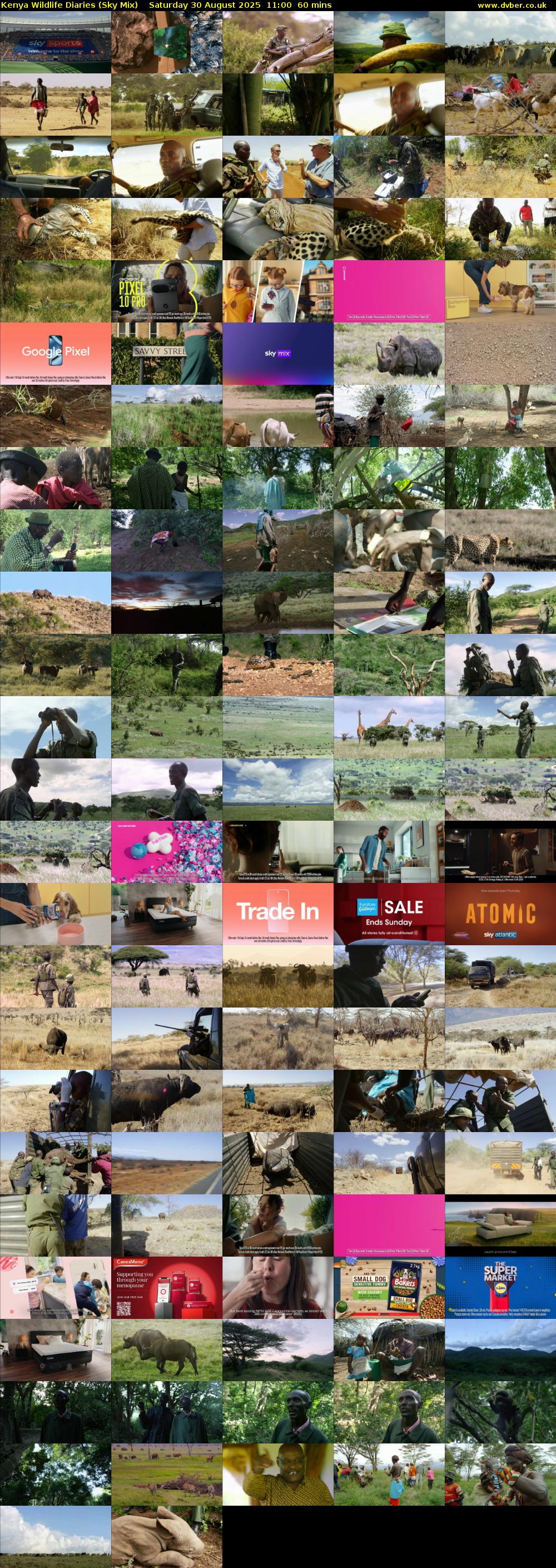 Kenya Wildlife Diaries (Sky Mix) Saturday 30 August 2025 11:00 - 12:00