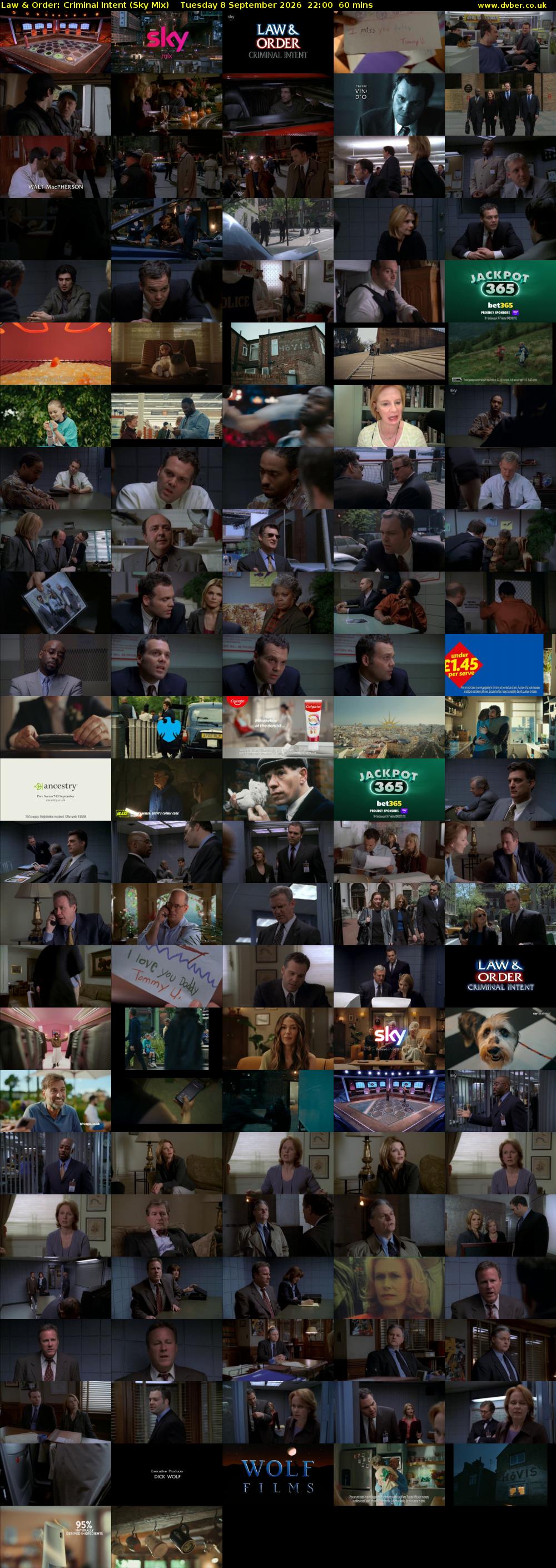 Law & Order: Criminal Intent (Sky Mix) Tuesday 8 September 2026 22:00 - 23:00