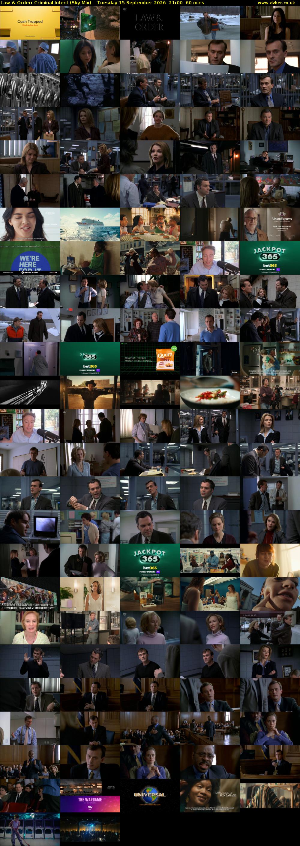 Law & Order: Criminal Intent (Sky Mix) Tuesday 15 September 2026 21:00 - 22:00