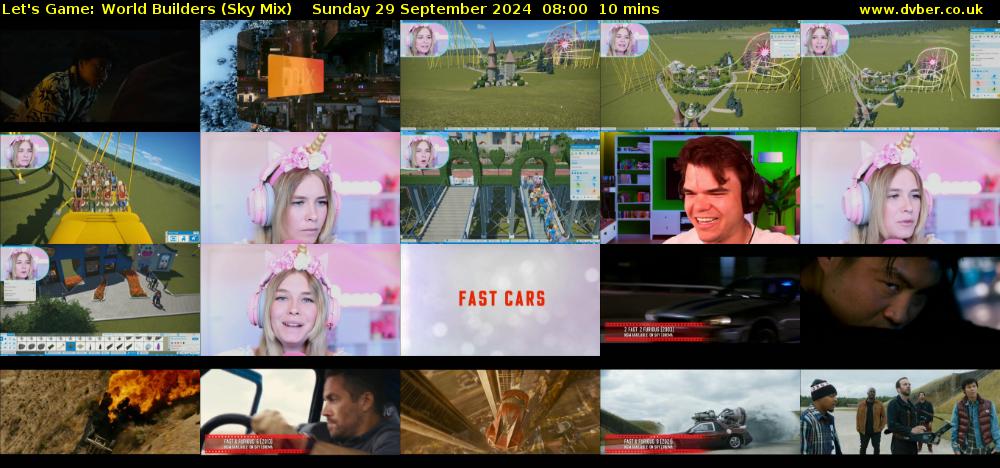 Let's Game: World Builders (Sky Mix) Sunday 29 September 2024 08:00 - 08:10