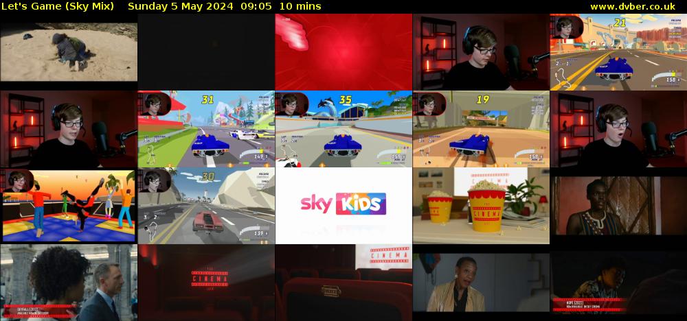Let's Game (Sky Mix) Sunday 5 May 2024 09:05 - 09:15