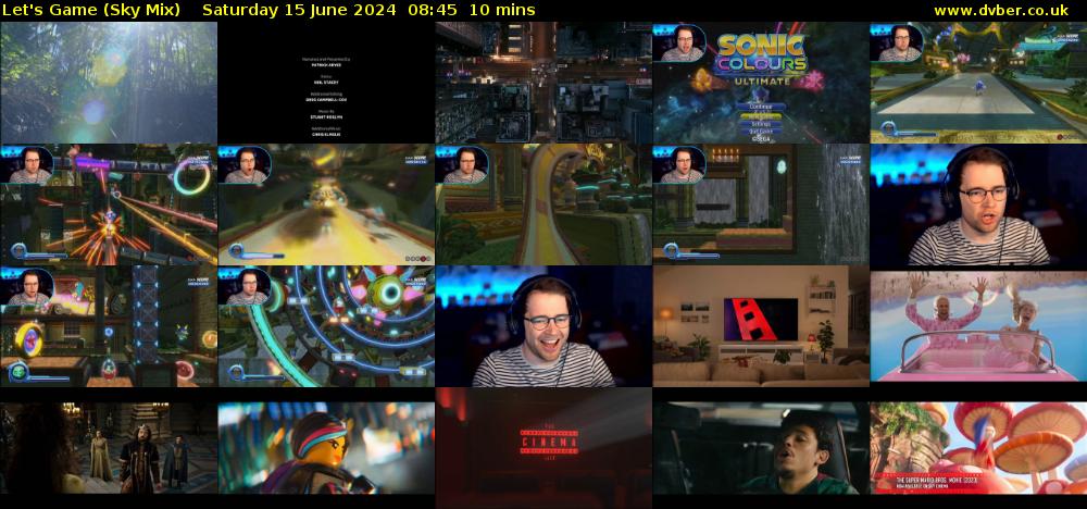 Let's Game (Sky Mix) Saturday 15 June 2024 08:45 - 08:55