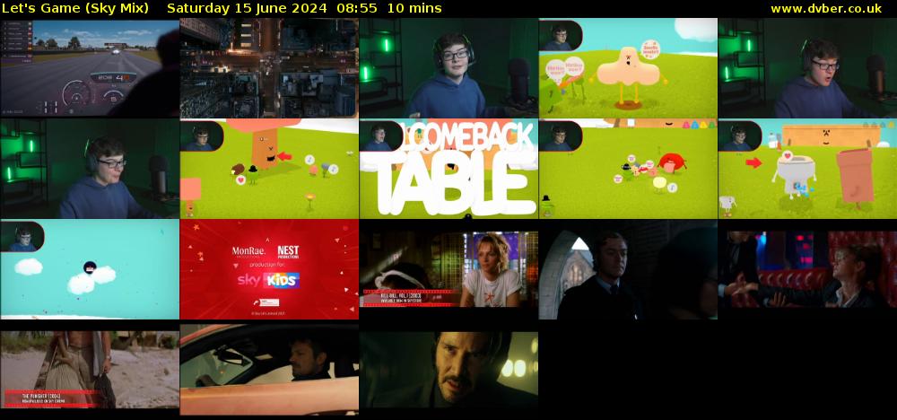 Let's Game (Sky Mix) Saturday 15 June 2024 08:55 - 09:05