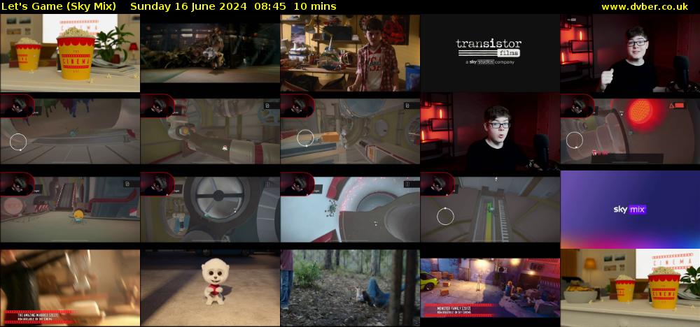 Let's Game (Sky Mix) Sunday 16 June 2024 08:45 - 08:55