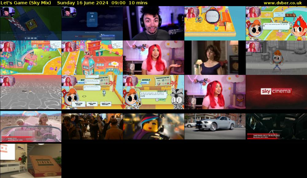 Let's Game (Sky Mix) Sunday 16 June 2024 09:00 - 09:10