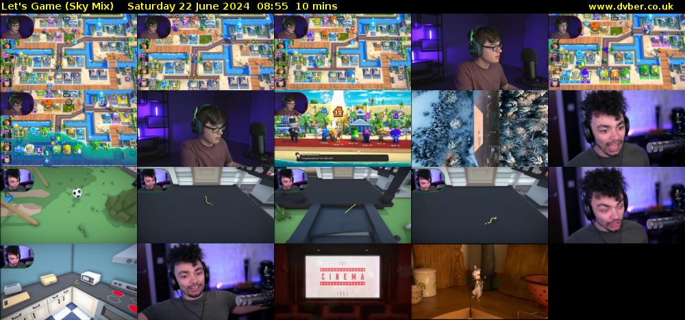 Let's Game (Sky Mix) Saturday 22 June 2024 08:55 - 09:05