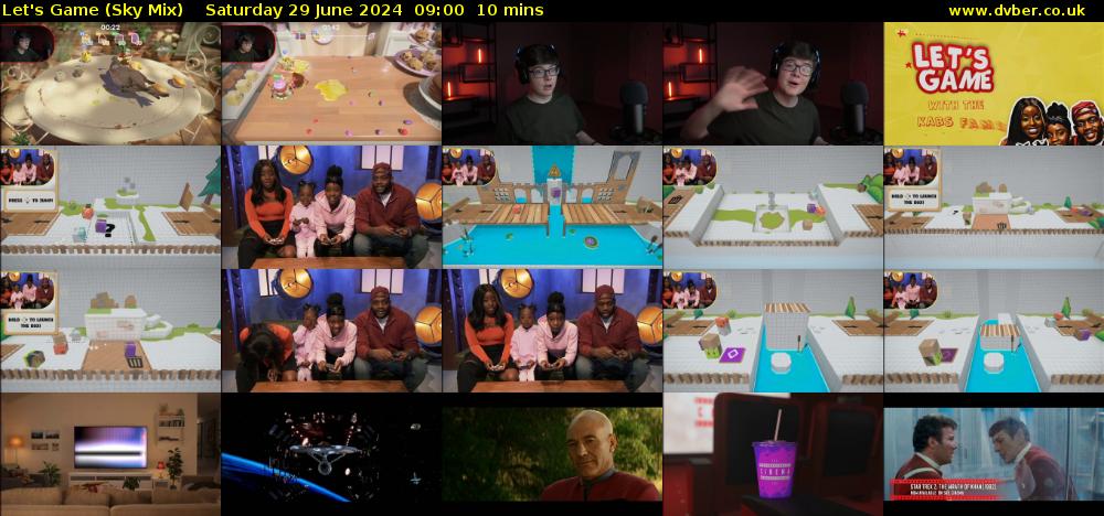 Let's Game (Sky Mix) Saturday 29 June 2024 09:00 - 09:10
