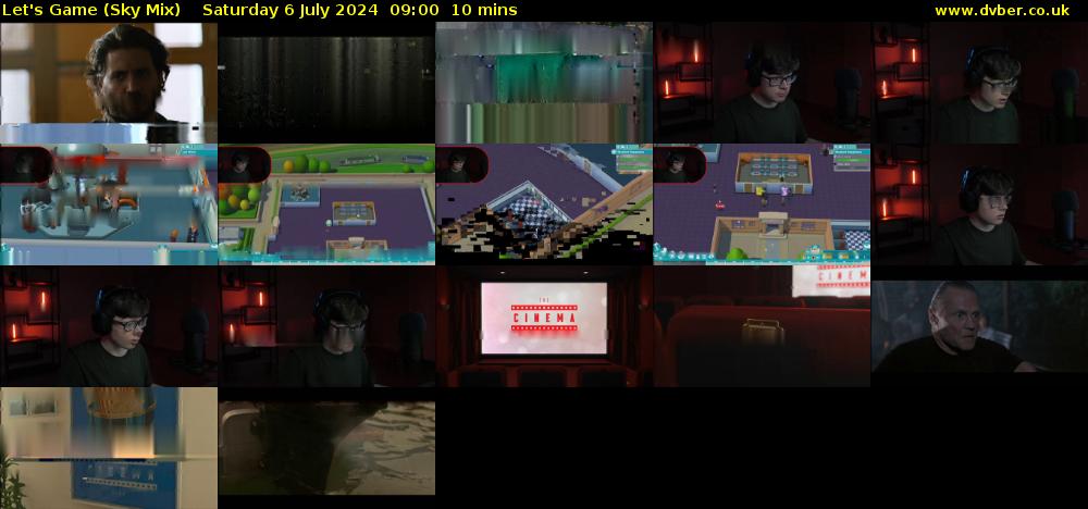 Let's Game (Sky Mix) Saturday 6 July 2024 09:00 - 09:10
