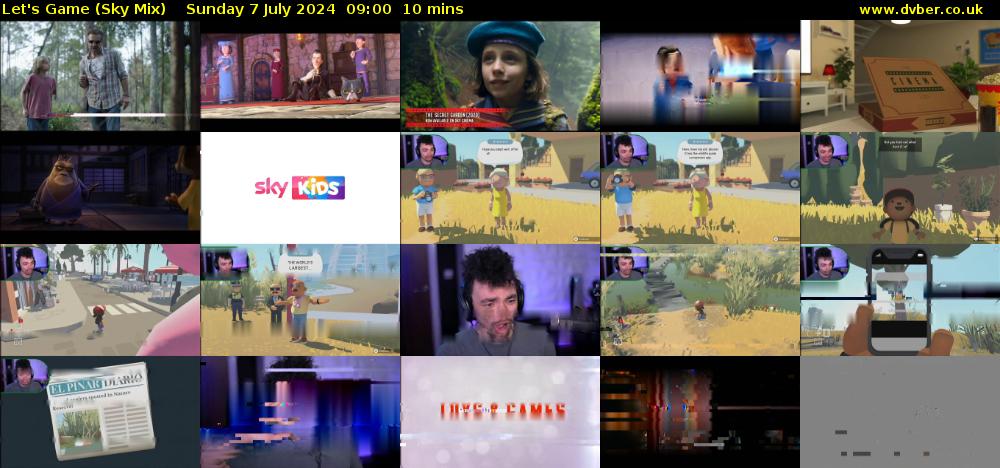 Let's Game (Sky Mix) Sunday 7 July 2024 09:00 - 09:10