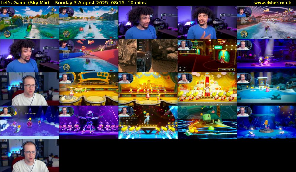 Let's Game (Sky Mix) Sunday 3 August 2025 08:15 - 08:25