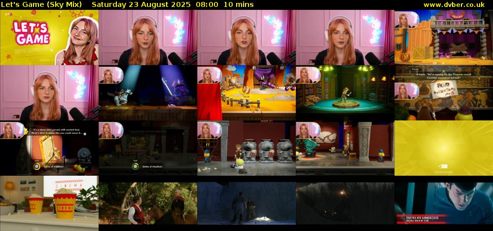 Let's Game (Sky Mix) Saturday 23 August 2025 08:00 - 08:10
