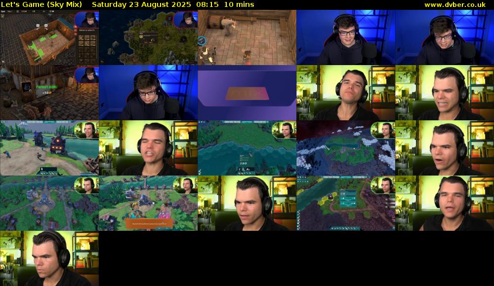 Let's Game (Sky Mix) Saturday 23 August 2025 08:15 - 08:25