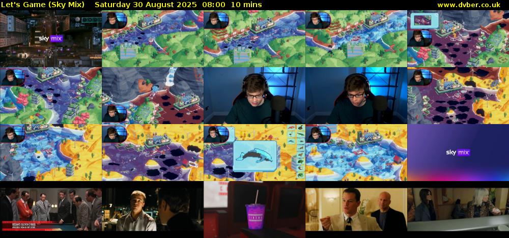 Let's Game (Sky Mix) Saturday 30 August 2025 08:00 - 08:10
