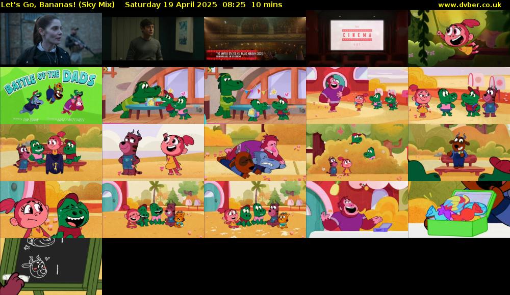Let's Go, Bananas! (Sky Mix) Saturday 19 April 2025 08:25 - 08:35