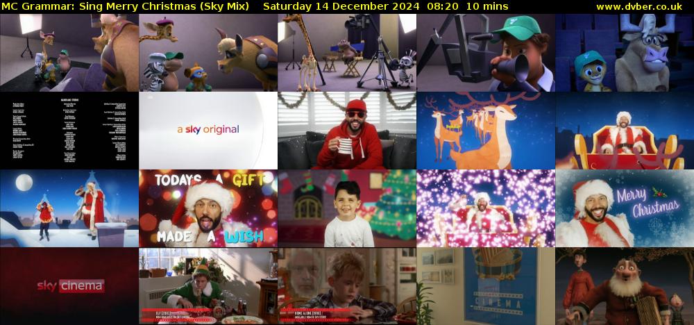 MC Grammar: Sing Merry Christmas (Sky Mix) Saturday 14 December 2024 08:20 - 08:30