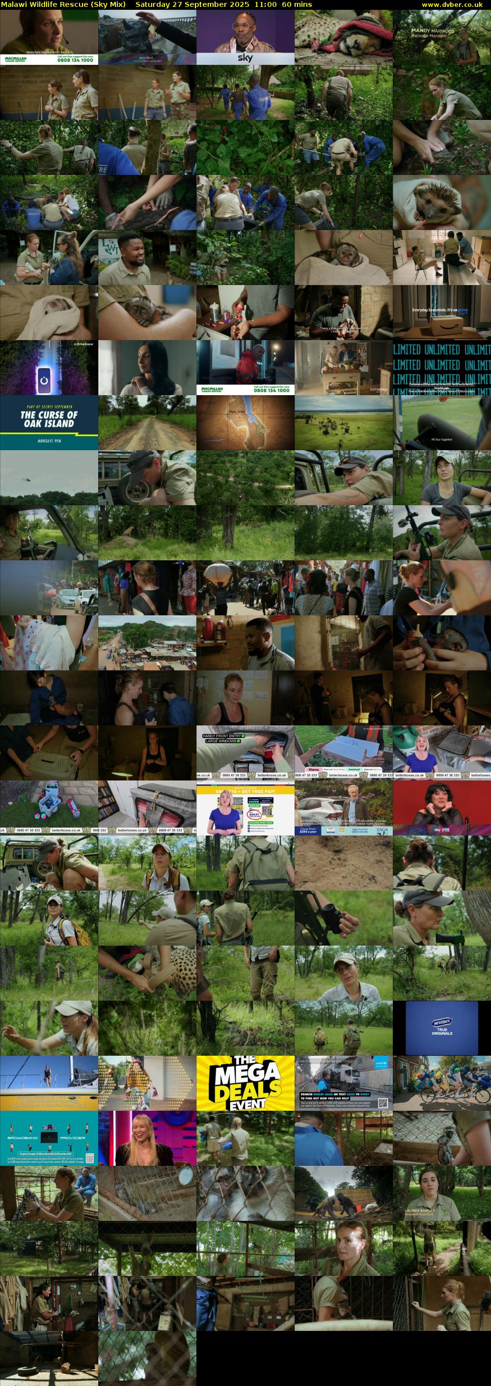 Malawi Wildlife Rescue (Sky Mix) Saturday 27 September 2025 11:00 - 12:00