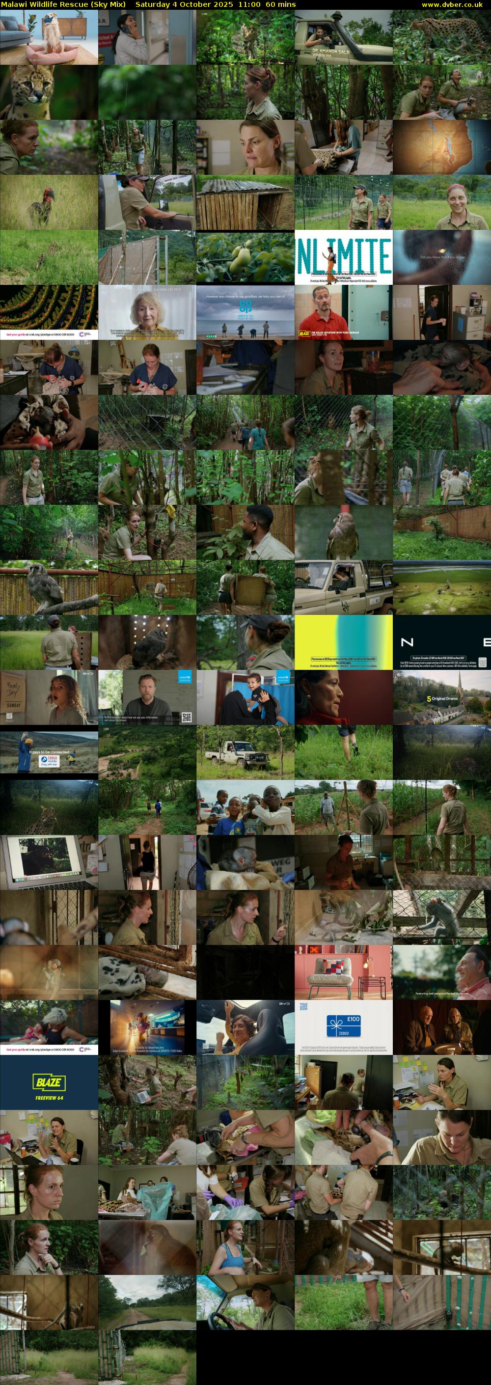 Malawi Wildlife Rescue (Sky Mix) Saturday 4 October 2025 11:00 - 12:00