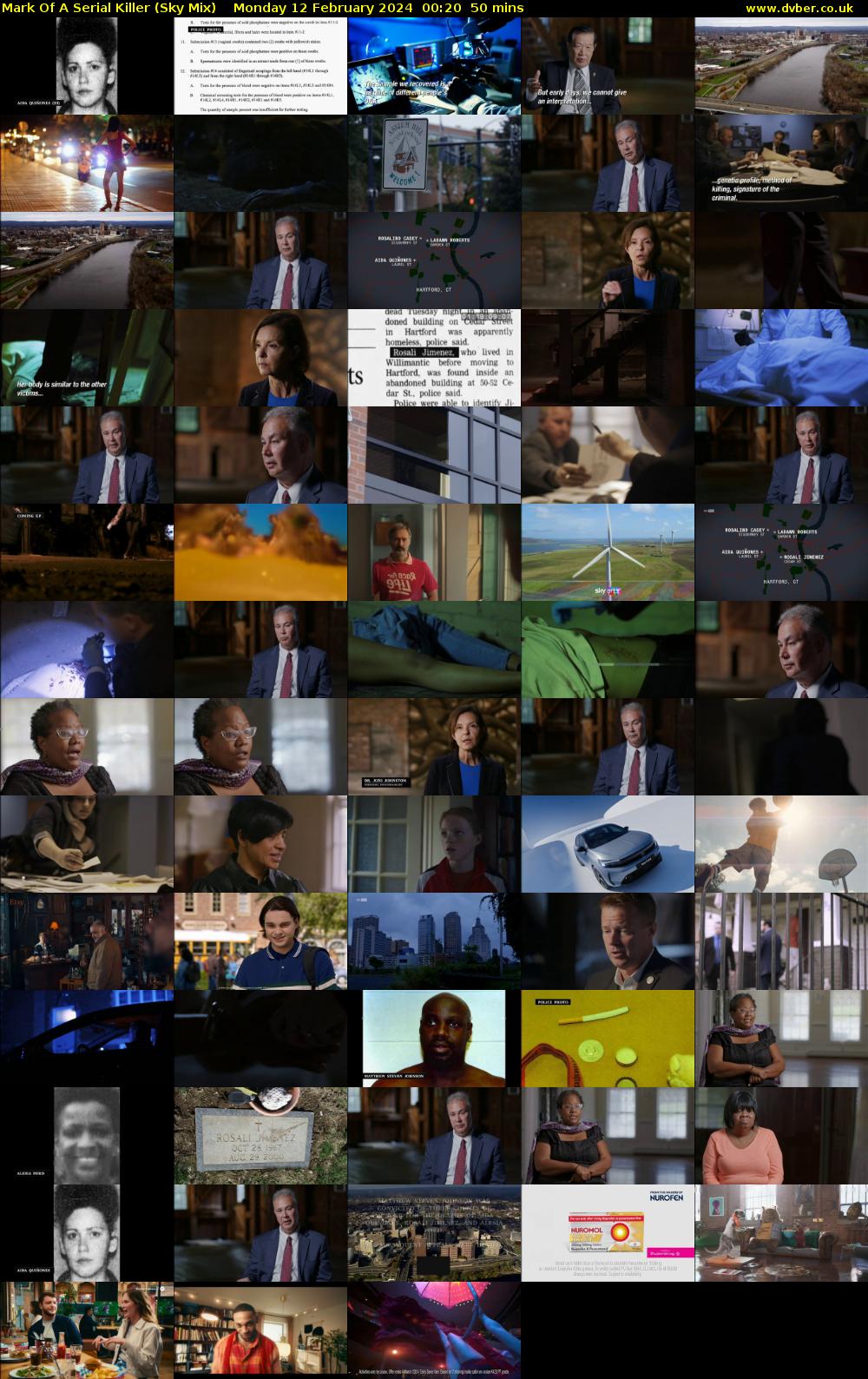 Mark Of A Serial Killer (Sky Mix) Monday 12 February 2024 00:20 - 01:10