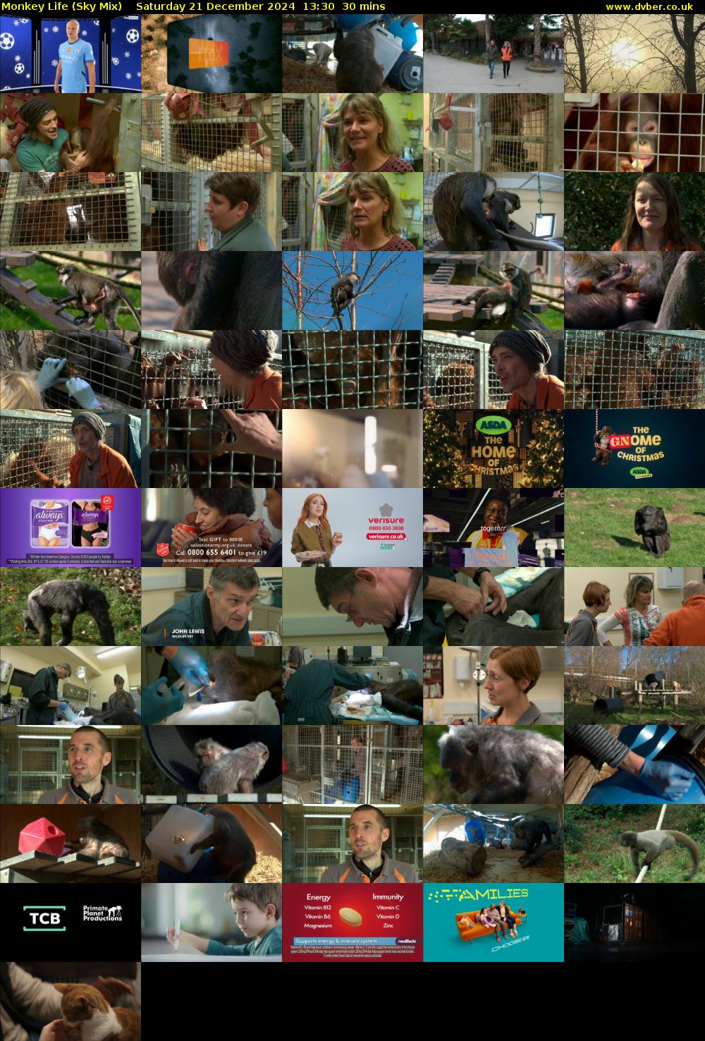 Monkey Life (Sky Mix) Saturday 21 December 2024 13:30 - 14:00