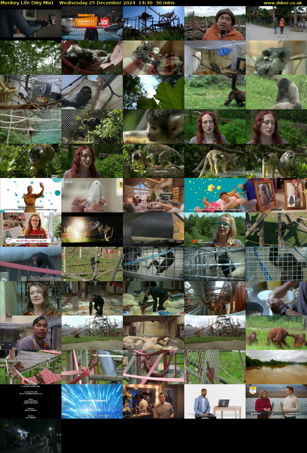 Monkey Life (Sky Mix) Wednesday 25 December 2024 14:30 - 15:00