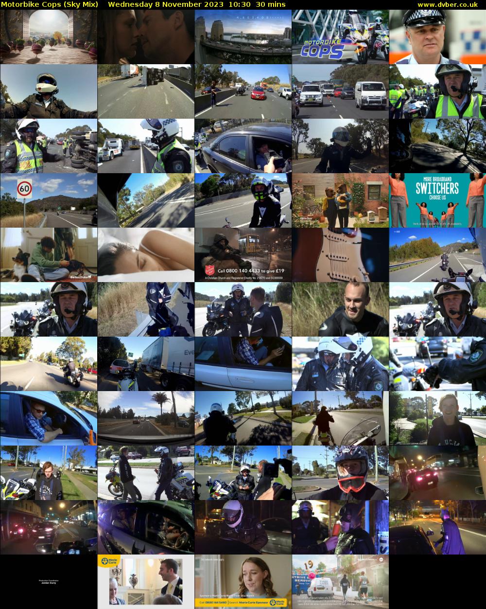 Motorbike Cops (Sky Mix) Wednesday 8 November 2023 10:30 - 11:00